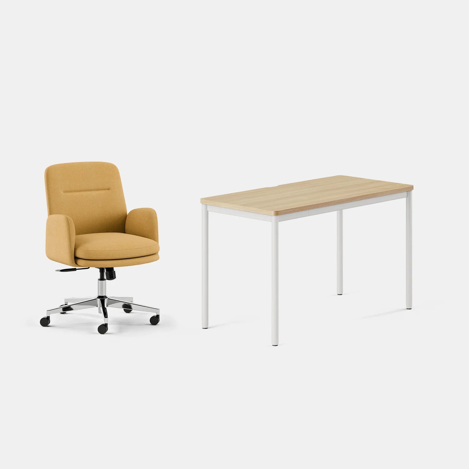 Chair Color:Sunflower; Desk Color:Woodgrain/White;