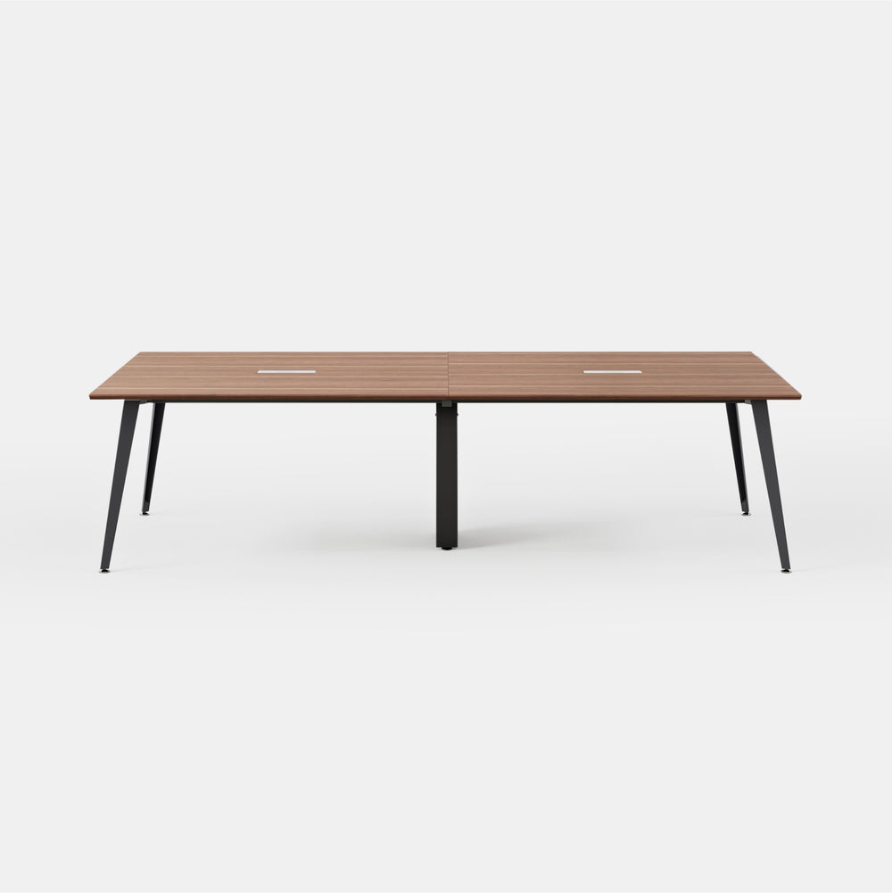 Desk Size:118 inches x 48 inches; Top Color:Walnut; Leg Color:Charcoal
