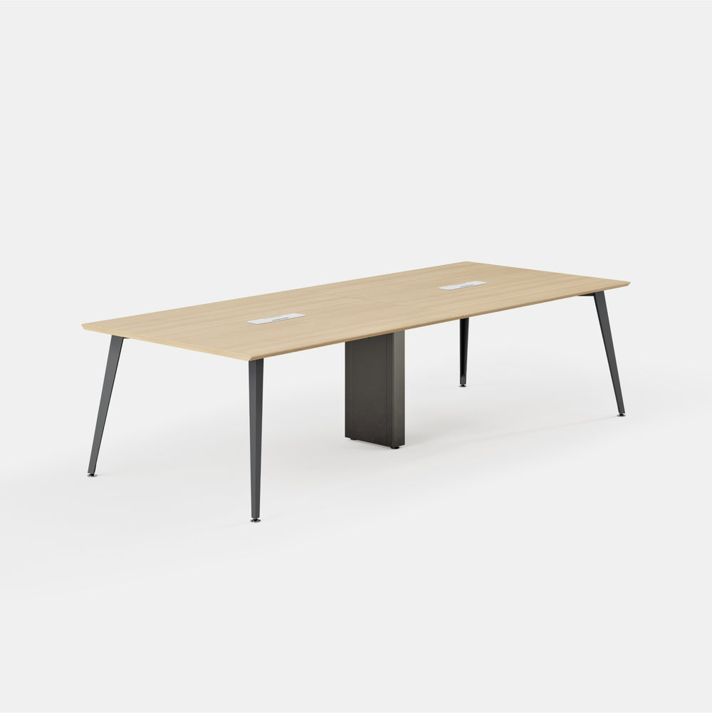 Desk Size:142 inches x 48 inches; Top Color:Woodgrain; Leg Color:Charcoal