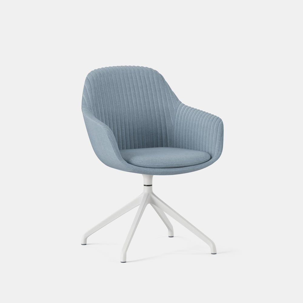 Seat Color:Smoke Blue Ribbed Fabric;