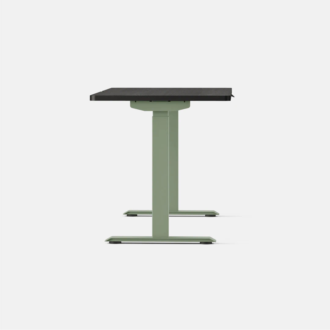 Top Color:Black Oak; Leg Color:Sage; Desk Size:58 inches x 27 inches;