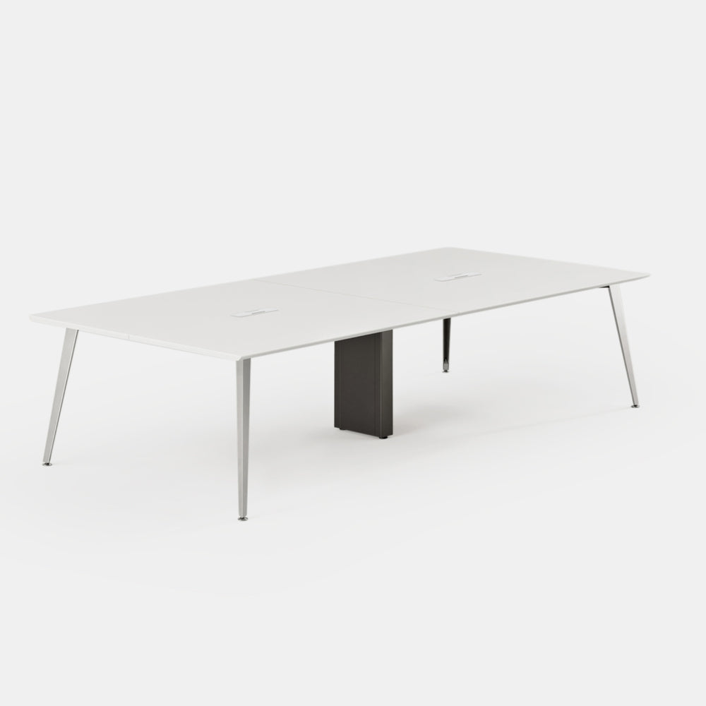 Desk Size:142 inches x 48 inches; Top Color:White; Leg Color:Mirror