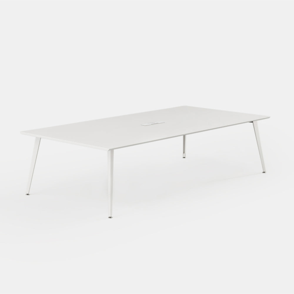 Desk Size:96 inches x 48 inches; Top Color:White; Leg Color:Powder White