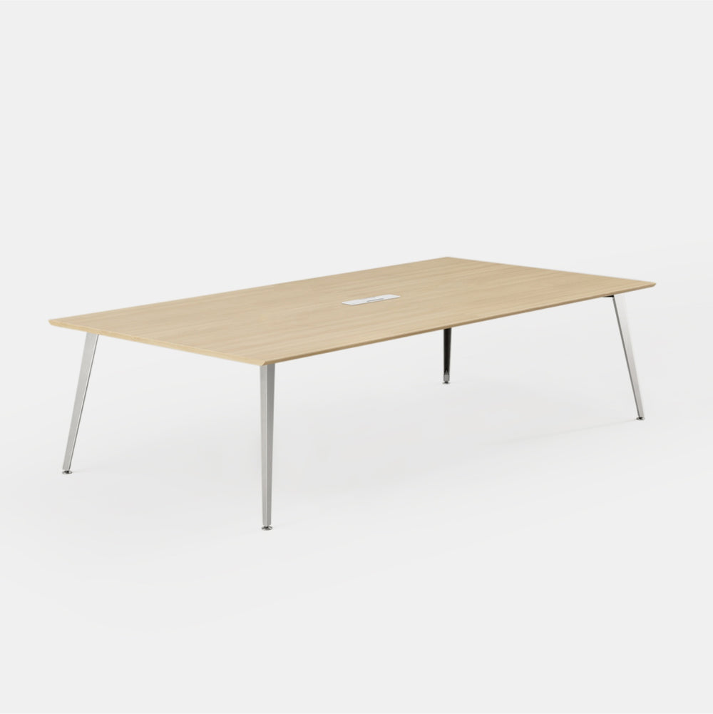 Desk Size:96 inches x 48 inches; Top Color:Woodgrain; Leg Color:Mirror