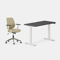 Desk Color:Charcoal/White; Chair Color:Linden Green;