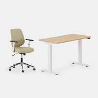 Desk Color:Woodgrain/White; Chair Color:Linden Green;
