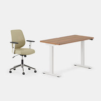 Desk Color:Walnut/White; Chair Color:Linden Green;