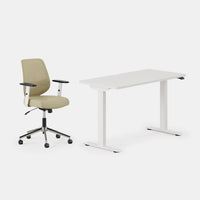Desk Color:White/White; Chair Color:Linden Green;