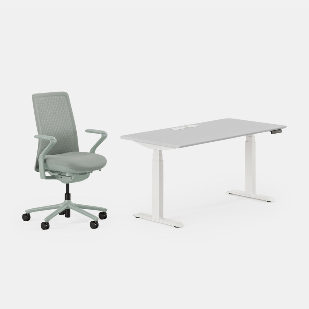 Desk Color:Fog/Powder White;Chair Color:Mint