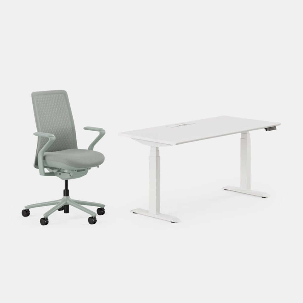 Desk Color:White/Powder White;Chair Color:Mint