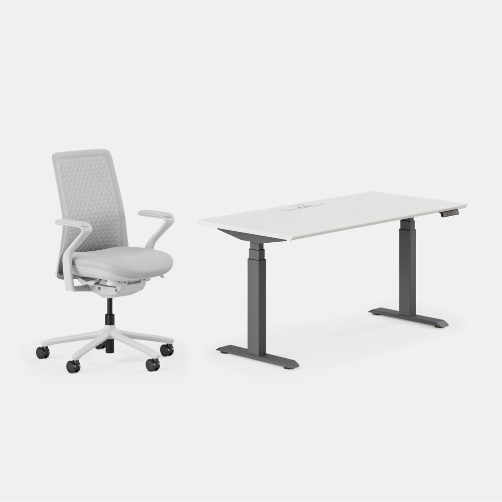 Desk Color:White/Charcoal;Chair Color:Mist