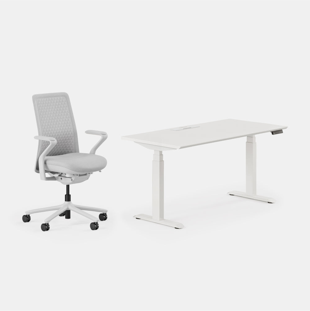 Desk Color:White/Powder White;Chair Color:Mist