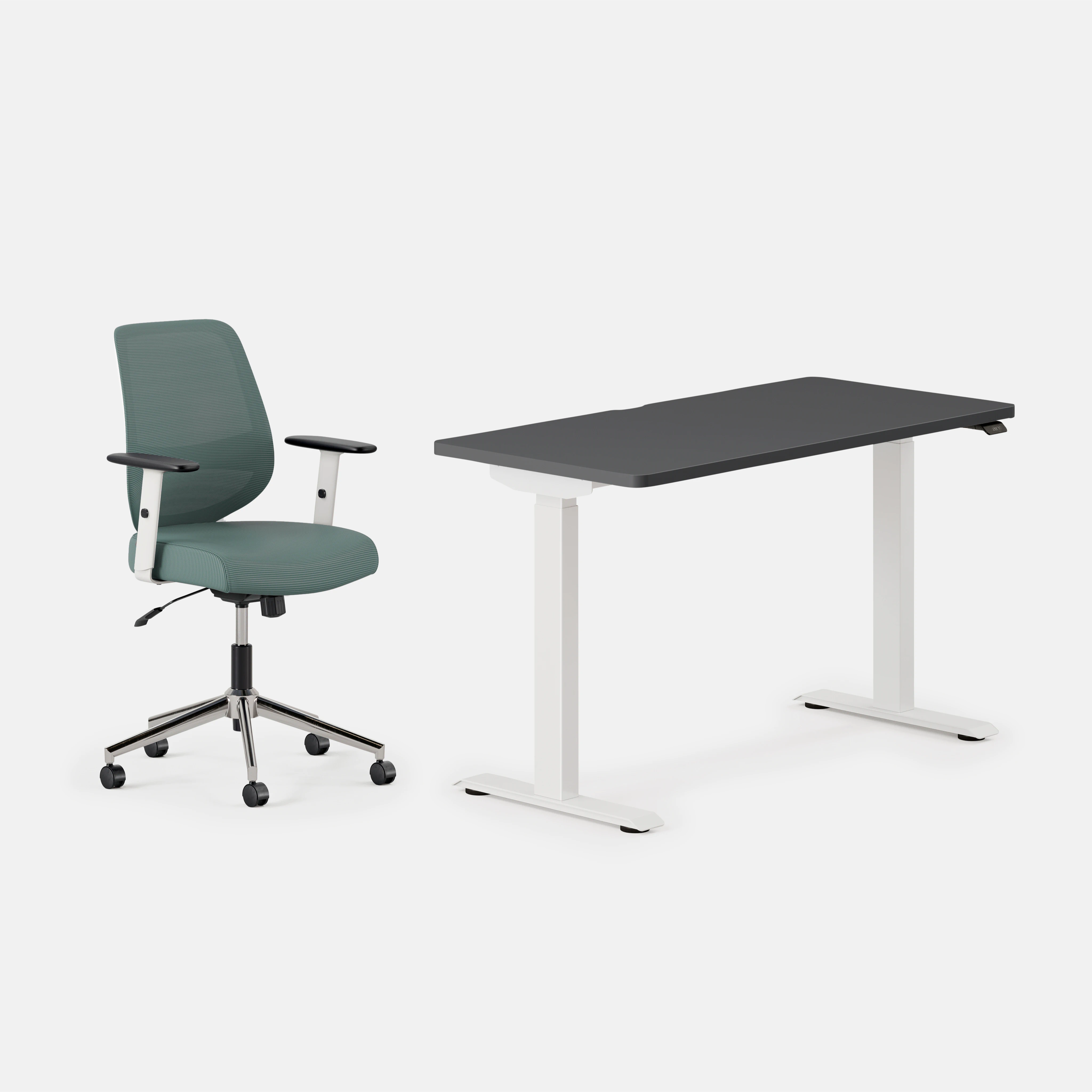 Desk Color:Charcoal/White; Chair Color:Slate;