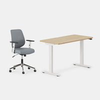Desk Color:Woodgrain/White; Chair Color:Slate;