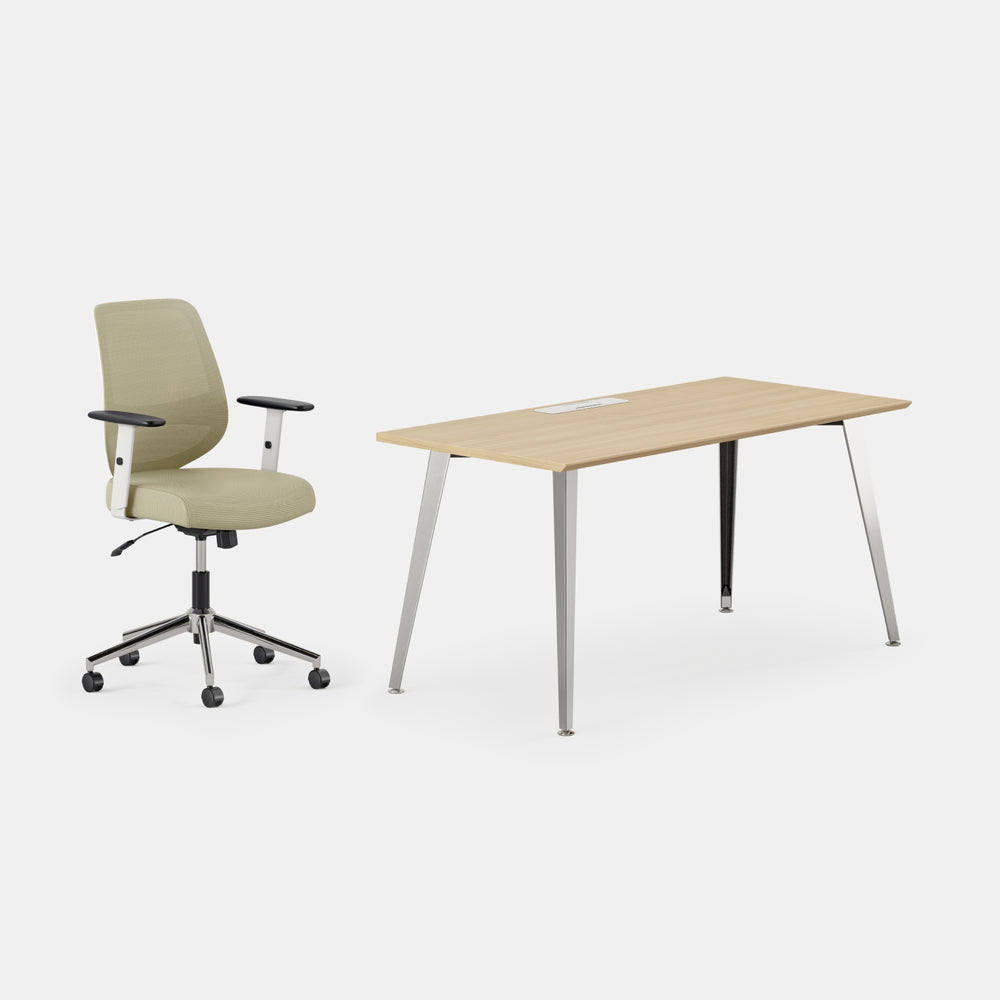Desk Color:Woodgrain/Mirror; Chair Color:Linden Green;