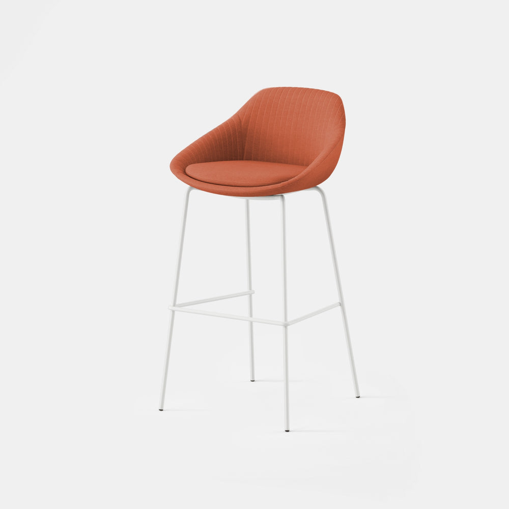 Seat Color:Burnt Orange Ribbed Fabric; Height:Bar Height
