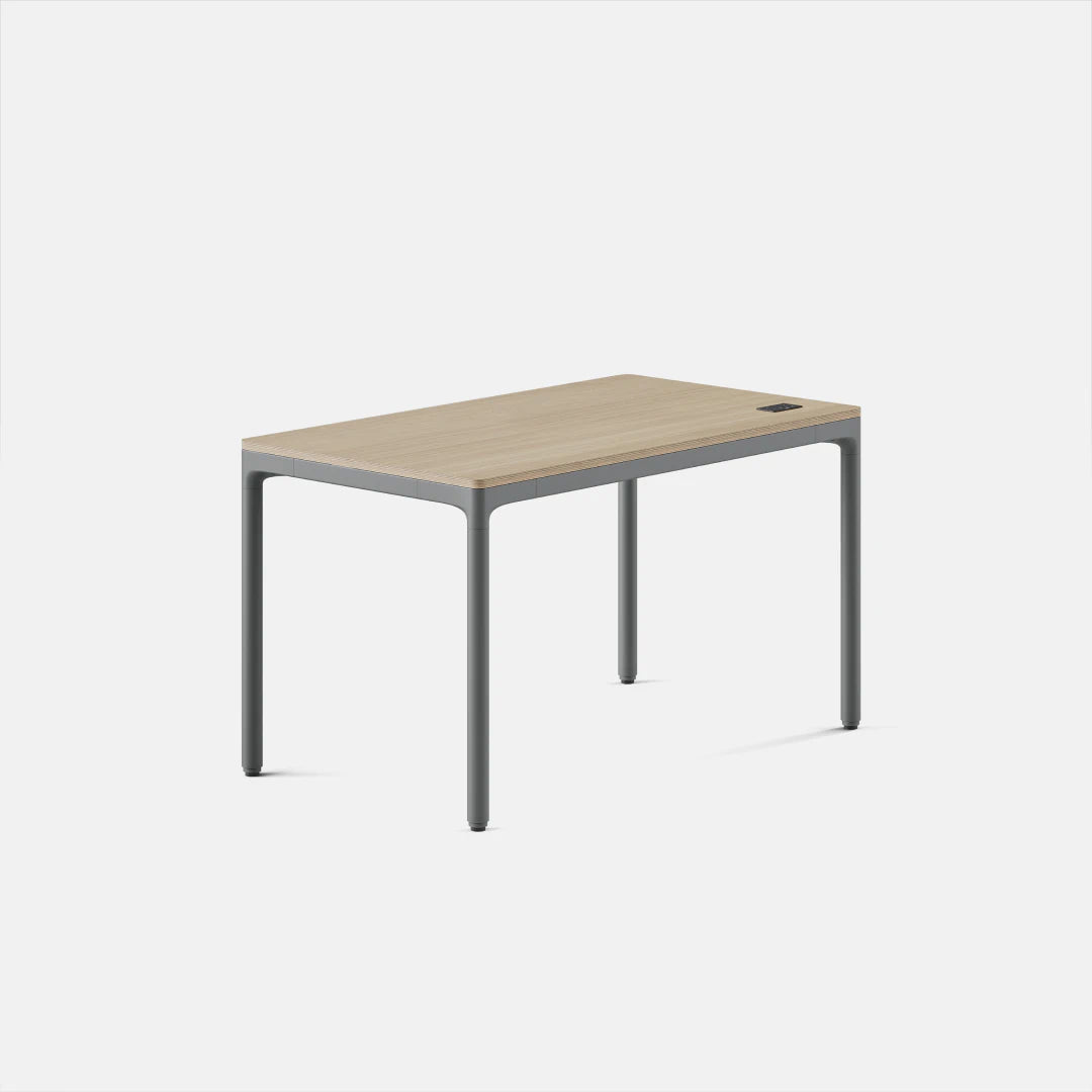 Top Color:Bleached Oak; Leg Color:Carbon; Desk Size:48 inches x 27 inches;