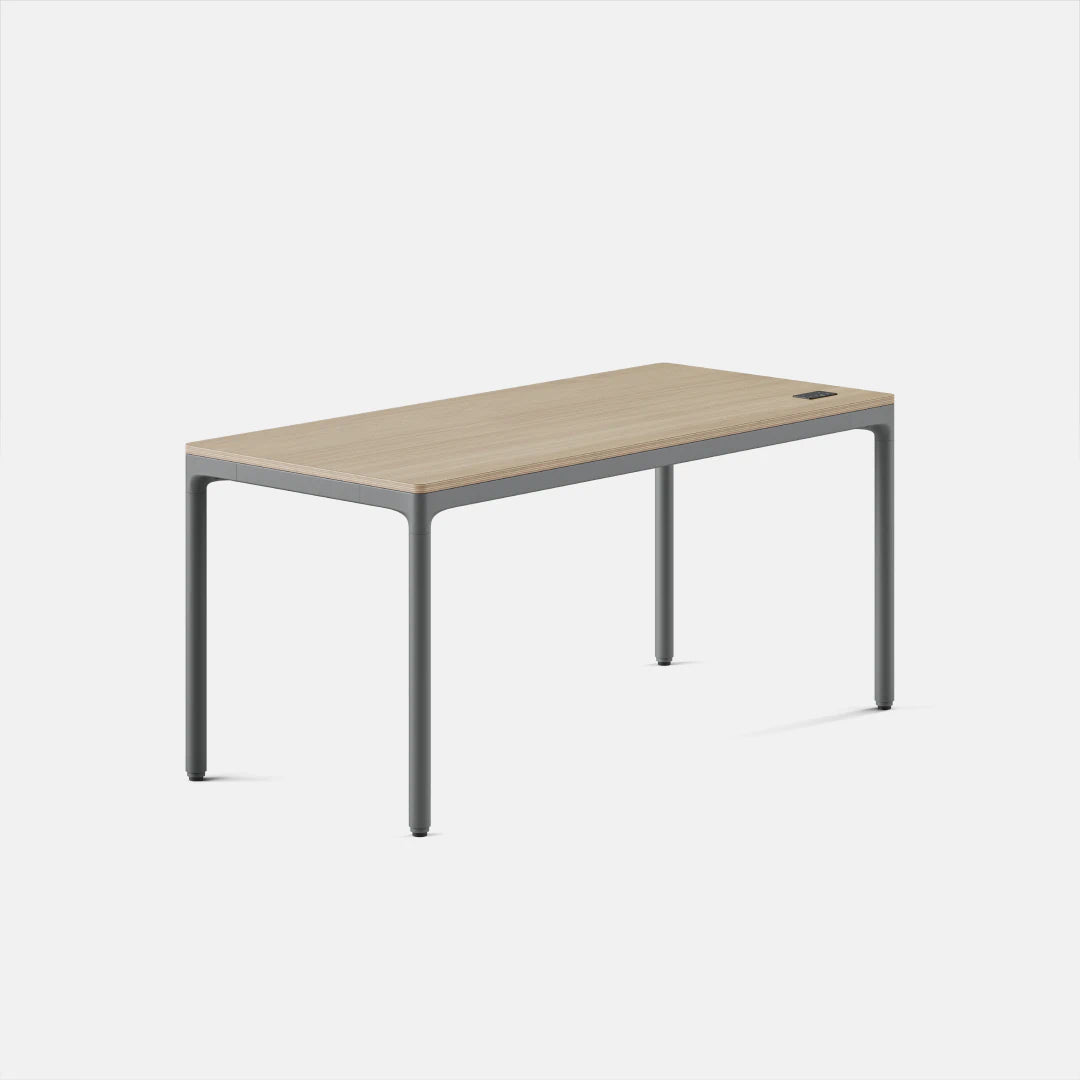 Top Color:Bleached Oak; Leg Color:Carbon; Desk Size:59 inches x 27 inches;