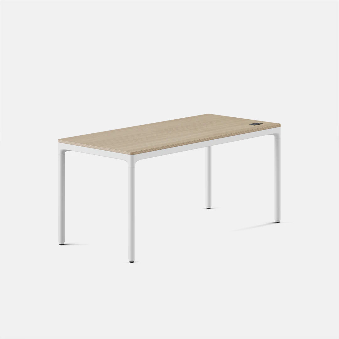Top Color:Bleached Oak; Leg Color:White; Desk Size:59 inches x 27 inches;