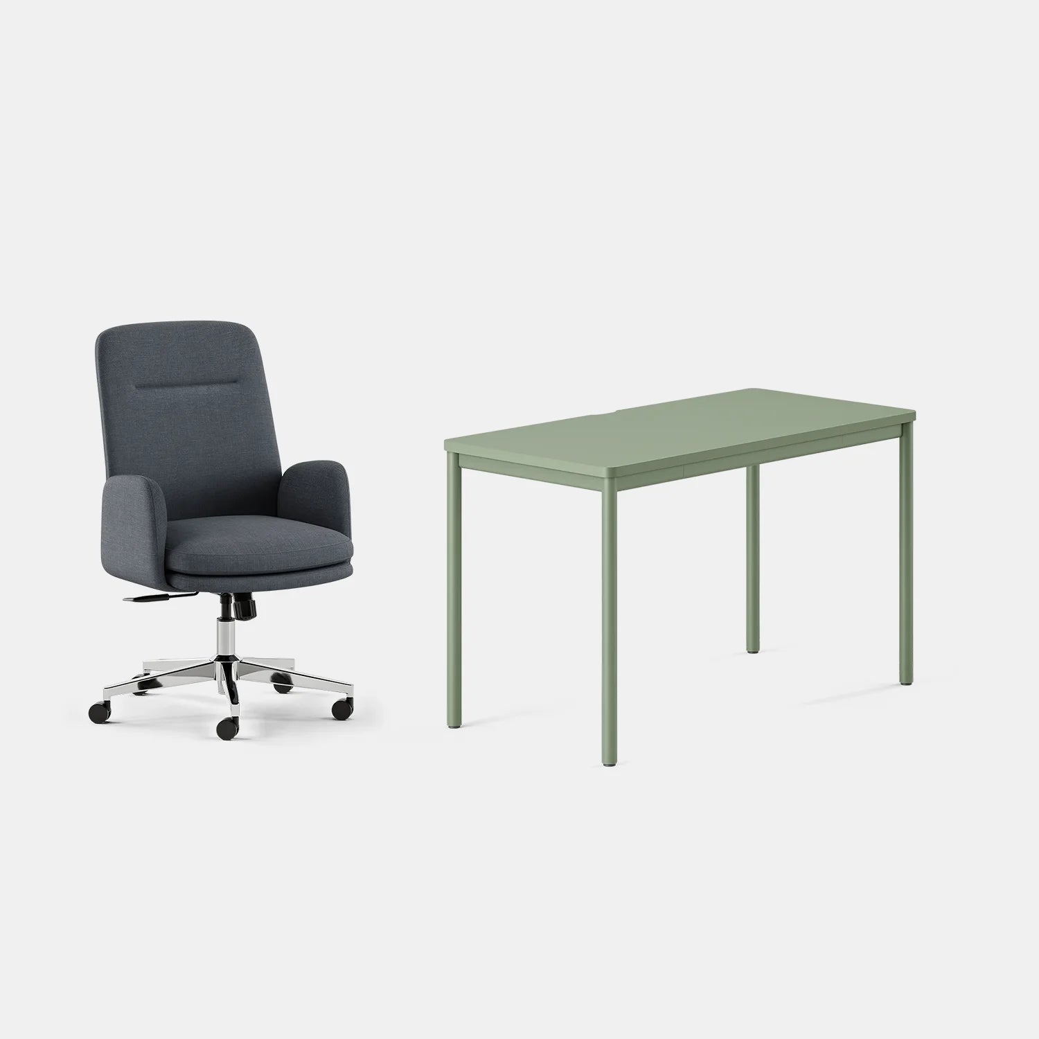 Chair Color:Overcast; Desk Color:Sage/Sage;