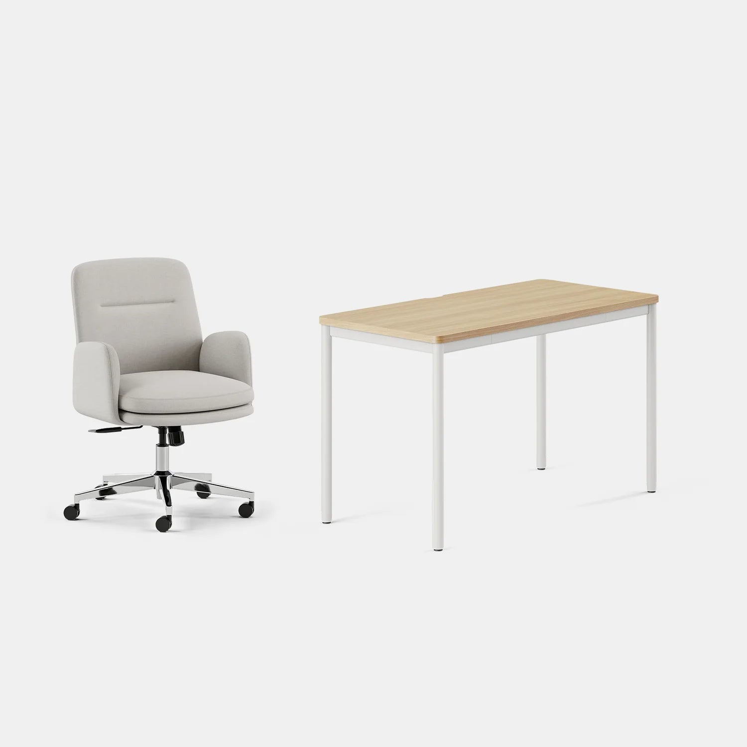 Chair Color:Bone; Desk Color:Woodgrain/White;