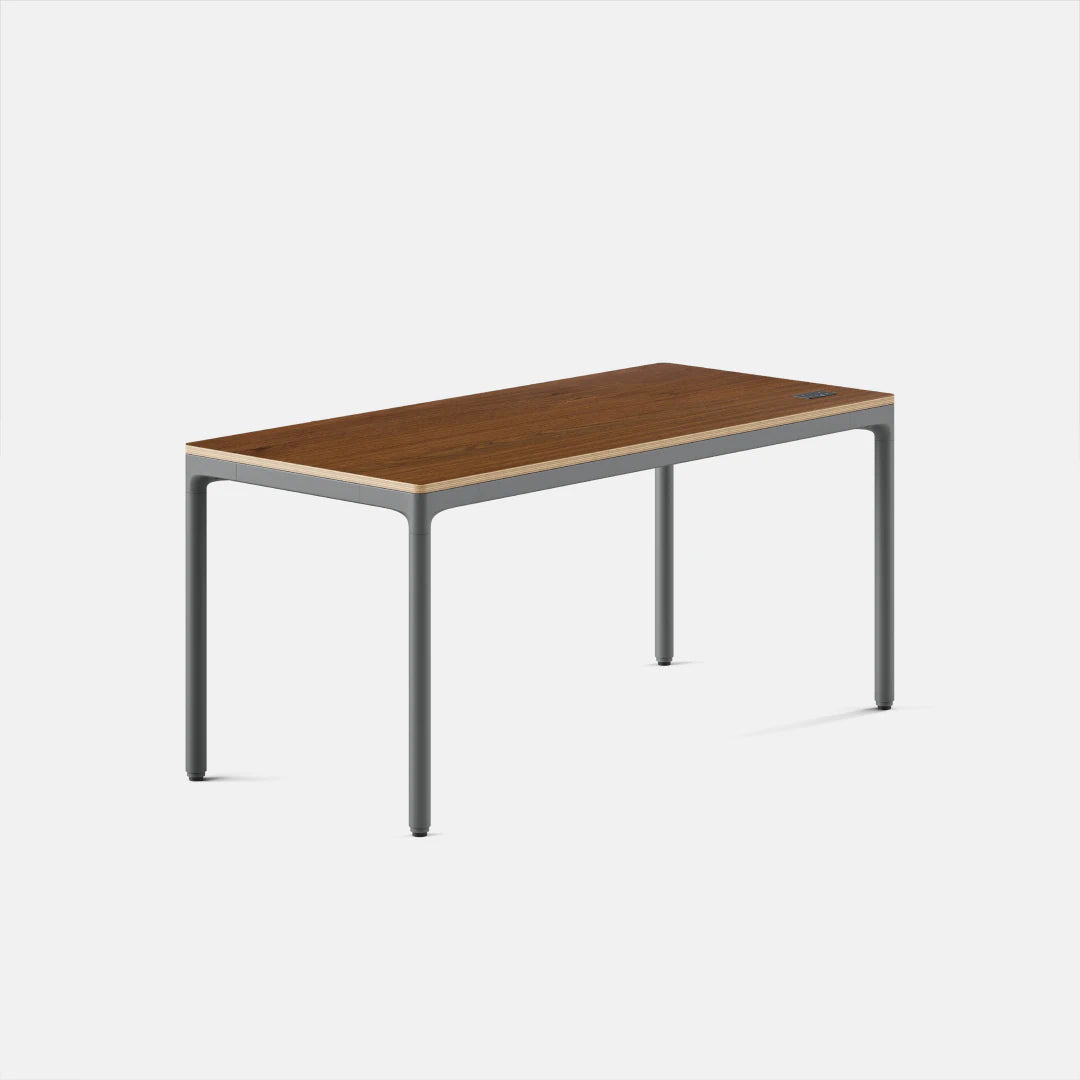 Top Color:Cognac Oak; Leg Color:Carbon; Desk Size:59 inches x 27 inches;