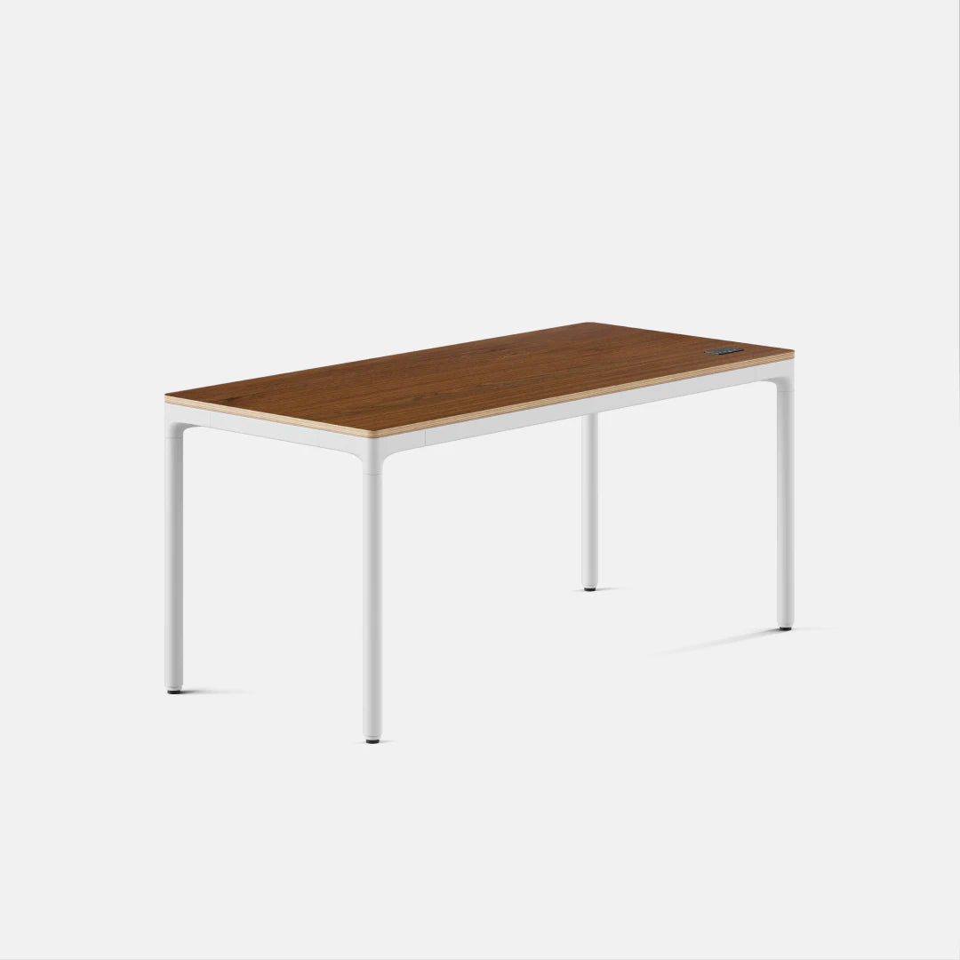 Top Color:Cognac Oak; Leg Color:White; Desk Size:59 inches x 27 inches;