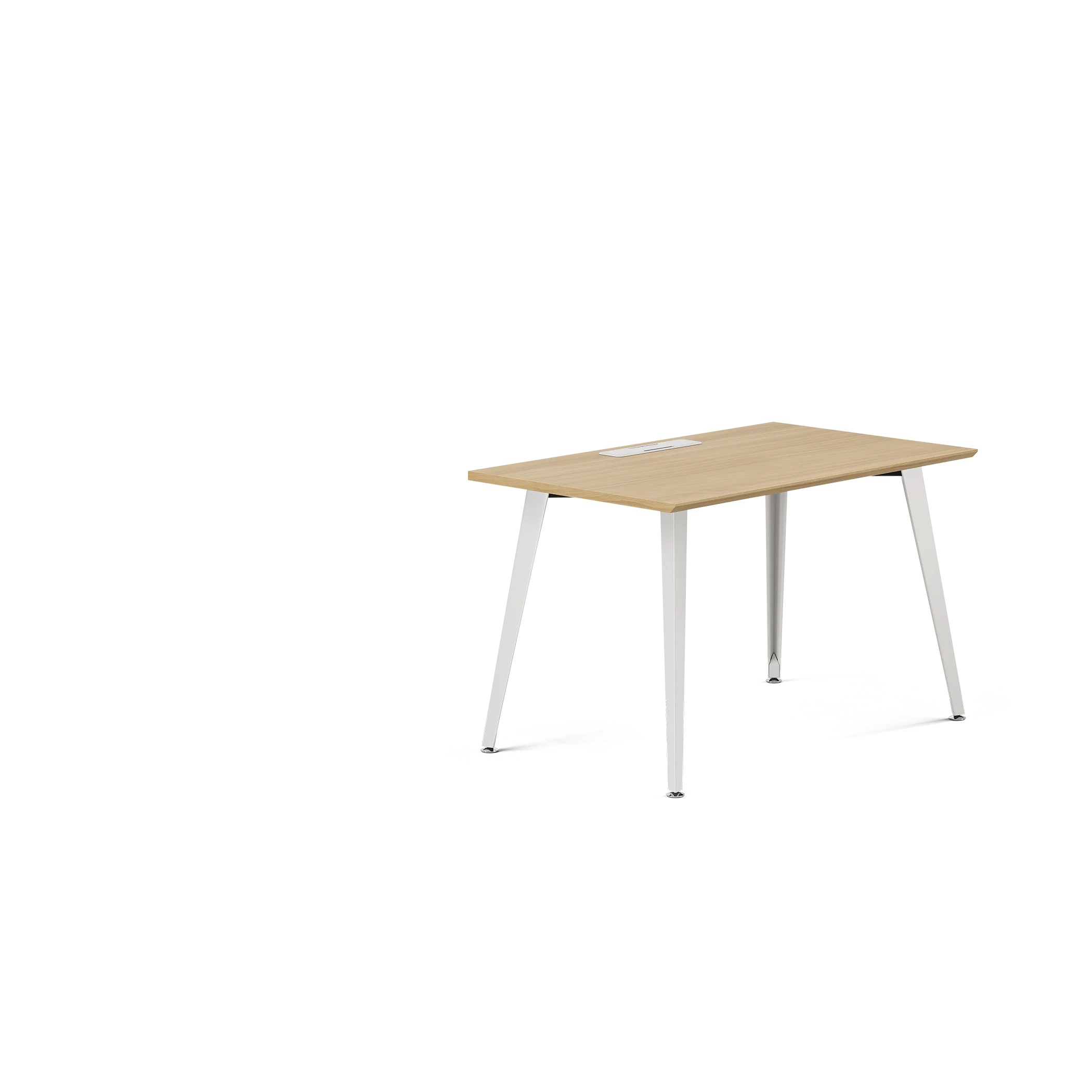 Top Color:Woodgrain; Leg Color:Powder White; Desk Size:48 inches x 24 inches;