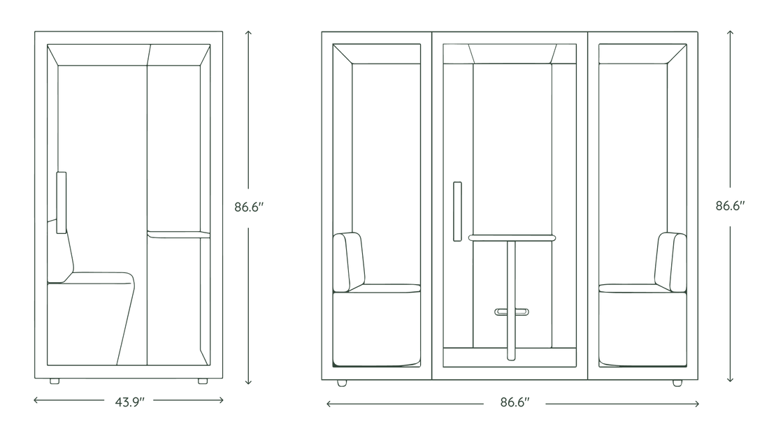Telebooth Layout Phone Booth | Soundproof Office Pod | Branch