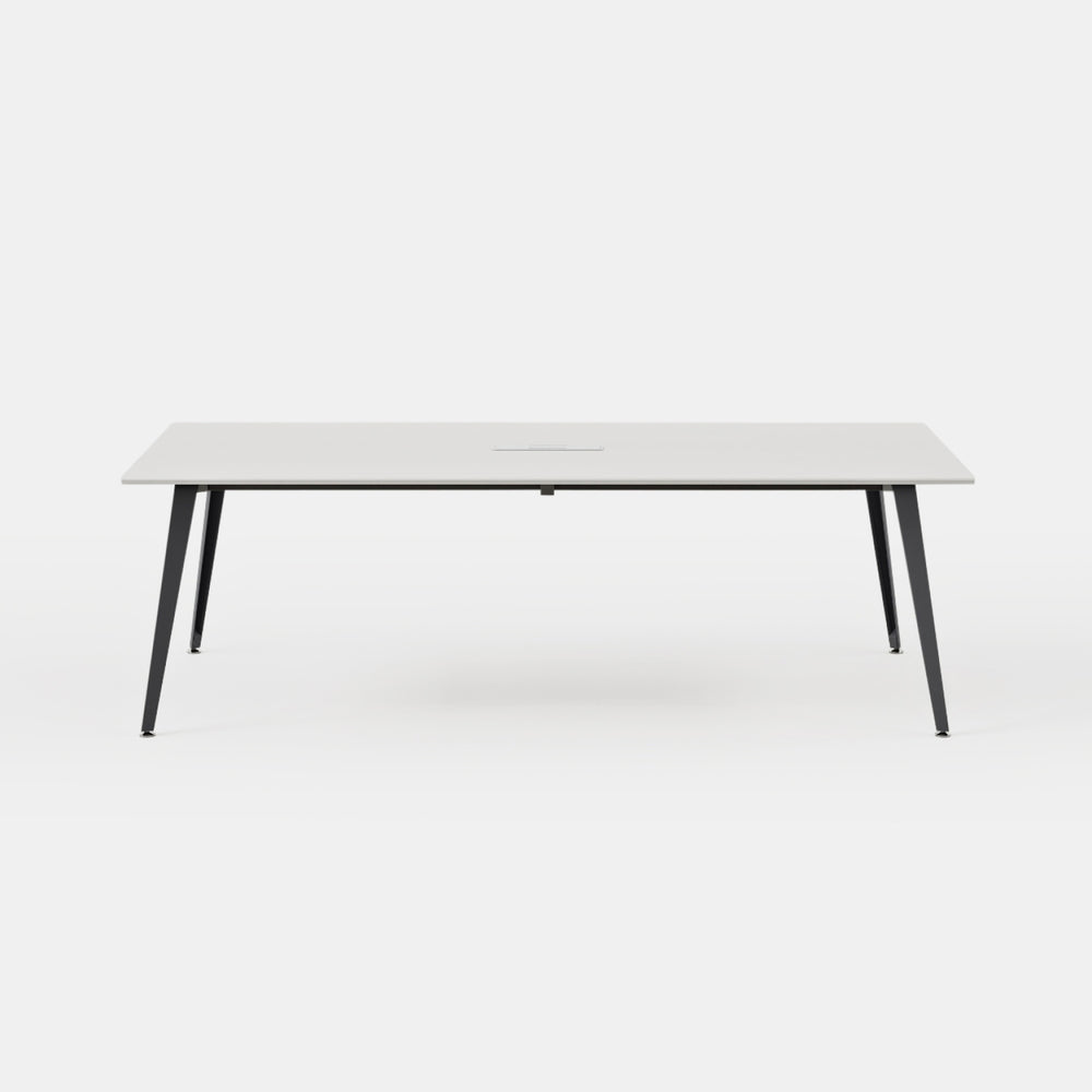 Desk Size:96 inches x 48 inches; Top Color:White; Leg Color:Charcoal