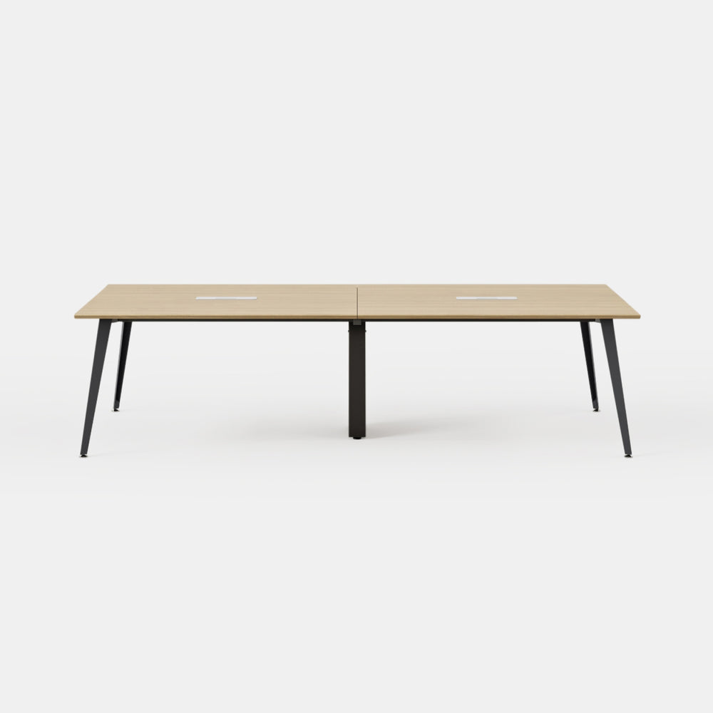 Desk Size:118 inches x 48 inches; Top Color:Woodgrain; Leg Color:Charcoal